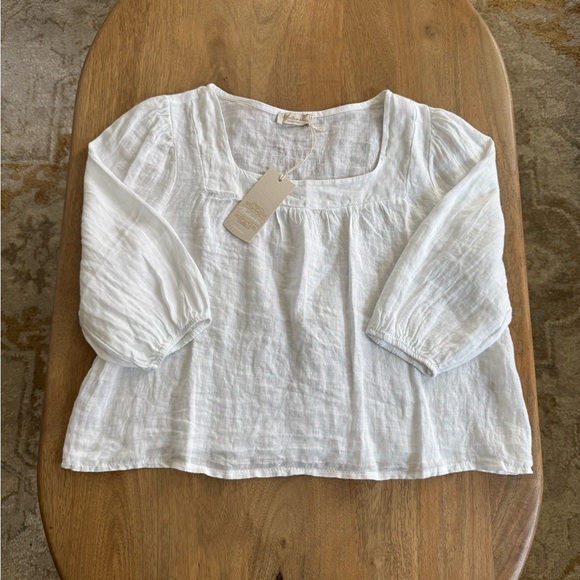 Bellambia Tops - Linen White Top Size S